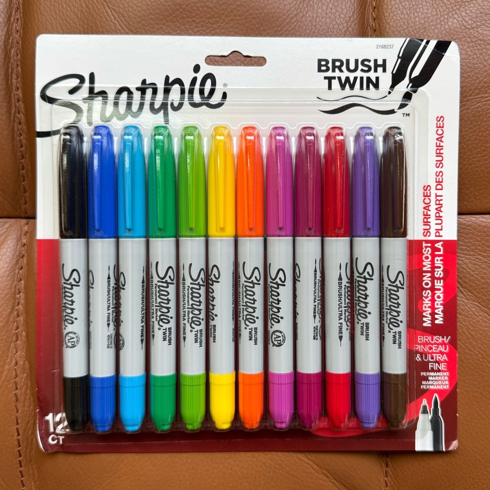 Sharpie Brush Twin Markers Set 12 pack permanent